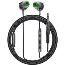 1001 Acefast 3.5mm Kablolu Hd Mikrofonlu Kulaklık Uzaktan Kumandalı Aux Girişli Kulaklık 1.2 Metre -