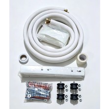 Han-Er Ticaret 1/4-3/8 Alüminyum Bakır Uçlu Klima Montaj Kiti 3 mt + 40 cm Ayak Takımı ve Klima Montaj Aksesuarları Full Set