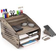 1001 Medium Hexa Masaüstü Organizer Ceviz