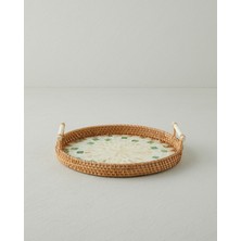 English Home Celina Rattan Tepsi 28 cm Kahverengi