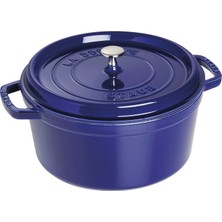 1001 Staub Döküm Tencere Yuvarlak 28 cm Koyu Mavi