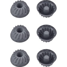 1001 Antrasit, Silikon Mini Kek ve Muffin Kalıbı, 7x3 Cm, Bpa Içermez, Fırında Kullanılır, Makine