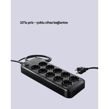 DS LLC Termal Akım Korumalı USB Type-C Girişli 10'lu Grup Priz 2500W Güç Kapasitesi (Kopya)