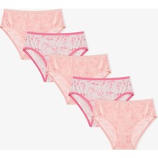 Penti Kız Çocuk Pembe Flying Unicorn Desenli 5'li Slip Külot
