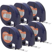 1001 Dymo Letratag Etiket Makineleri Için Otantik Lt Kağıt Etiketleme Bandı, 1/2" (12 Mm), Beyaz Bant
