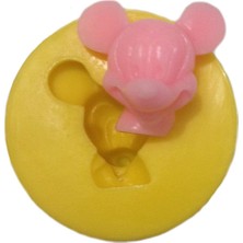1001 Mickey Mouse Şeklinde Silikon Pasta ve Seker Hamuru Kalibi 3,5x3,5x2,5 cm