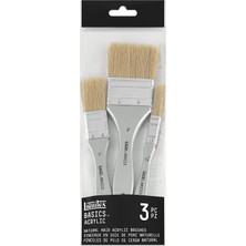 1001 Liquitex 3699370 Fırça Seti, Akrilik Boya Için, 3 Düz Fırça 1/2", 1" ve 2" Kısa Saplı, Uzun