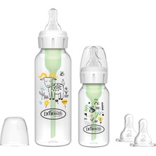 1001 Dr. Brown's Dar Ağız Antikolik Options+ Desenli Set (1X120 & 1X250 ml Pp Biberon, 2xl2 B. Emzik, F