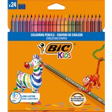 1001 Bıc Kids Evolution Stripes Kuru Boya Kalemi, 24'lü Kutu
