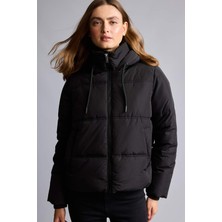 DeFacto Regular Fit Fermuarlı Şişme Siyah Mont H8577AX26WN