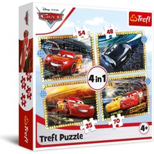 1001 Trefl 34608 Ready, Steady, Go! / Dısney Cars 3, 4'ü 1 Arada Set, Standart