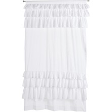 1001 Madison Park WIN40-140 Beyaz Oturma Odası Cottage Country Rod Pocket Ruffle Yatak Odası Solid Anna