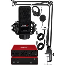 1001 Midex Superior Pack-1 Stüdyo Kayıt Ekipmanları GLX-800 Ses Kartı MX-2020 Stüdyo Mikrofon
