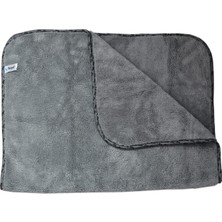 1001 2316 Mikrofiber Peluş Oto Kurulama ve Temizlik Bezi Büyük Boy 60X90 Cm. Gri