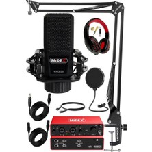 1001 Midex Functional Paket-1 Stüdyo Ekipmanları Mikrofon 4 Çıkış Ses Kartı Full Set