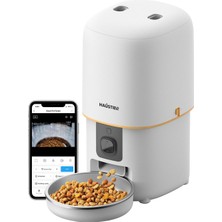 1001 Haustier PF05 Beyaz Kameralı 1080P Fhd Gece Görüş Akıllı Otomatik Kedi Mama Kabı, Tuya App-Wi