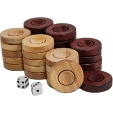 1001 Ottoman Games El Yapımı Şimşir Tavla Pulu Orta Boy 35 mm