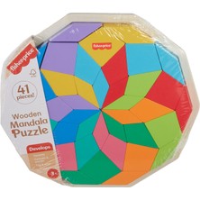 1001 Fisher-Price Ahşap Mandala Yapboz Yürüme Çağındaki Çocuklar Için 40 Ahşap Parçadan Oluşan