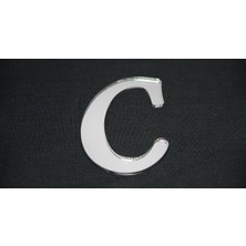 1001 Benim Marifetlerim - C Harfi Gümüş Aynalı Pleksi 4 cm