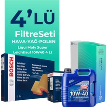 Bosch  Fiat Panda 1.2 Benzinli Filtre Bakım Seti Liqui Moly Motor Yağlı (2010-2012) 4 Lü