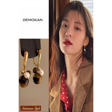 Demokan Kadın Küpe İthal Vip Seri Akrilik Taşlı Autumn Küpe