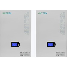 Antfea 51.2V 100AH Lifepo4 Wall Batarya 2 Adet - 10.24 Kwh