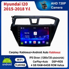 Conio Hyundai I20 2015-2018 Yıl uyumlu 4GB Ram 64GB Rom Hafıza Android Kablosuz Carplay Navigasyon Multimedya 9 Inç Ekran Hediye görüş kamerası Hediye Çerçevesi