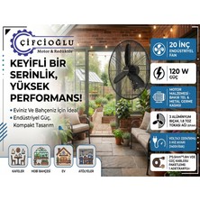 Çifçioğlu Siyah Duvar Vantilatörü 20 Inç 50 cm Uzaktan Kumandalı 120 Watt