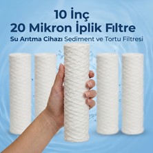 Kadim Kapital 5 Adet 10 Inç Iplik Filtre - Su Arıtma Cihazı Sediment ve Tortu Filtresi (5, 20, 25 Mikron Seçenekli)