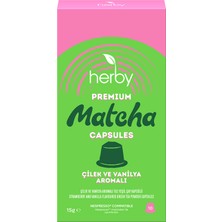 Herby Premium Matcha Çilek Vanilya Kapsül 10'lu 15 G (5'li Paket)