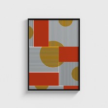 Domirus Geometrik Şekiller 3 Tablo Çerçeveli Poster Duvar Dekorasyonu