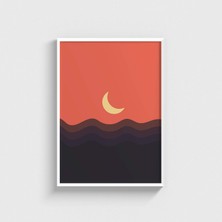 Domirus Moon Tablo Çerçeveli Poster Duvar Dekorasyonu