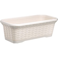 Üçsan Rattan Hasır Balkon Saksısı 55 cm (2'li Paket)