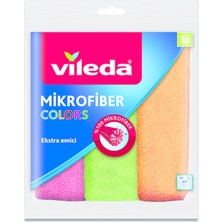 Vileda Colors Ekstra Emici Mikrofiber Bez 3'lü Paket (3'li Paket)