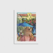 Domirus Çiçekli Balkon Tablosu Poster Çerçevesiz Duvar Dekorasyonu
