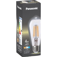 Panasonic E27 Filaman Lamba ST64 Sarı Işık 4W (6'li Paket)