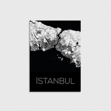 Domirus Istanbul Şehir Haritası Poster Çerçevesiz Duvar Dekorasyonu