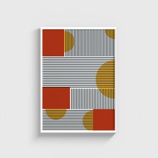 Domirus Geometrik Şekiller 1 Tablo Çerçeveli Poster Duvar Dekorasyonu