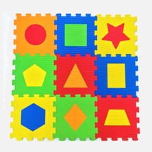 Akar Oyuncak 10'lu Geometrik Şekiller 7 mm 33X33 cm Kare Çocuk Oyun Karosu Çok Renkli (2'li Paket)
