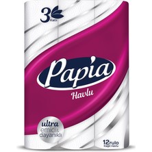 Papia Havlu 12'li 3 Katlı (4'li Paket)