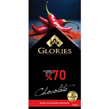 Glories % 70 Kakao Acı Biber Bitter Çikolata 100 G (6'li Paket)