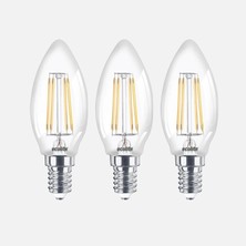Ecolite LED Filament C35 4 W Beyaz 6500K E14 LED Ampul (6'li Paket)