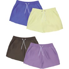 Nap Düz Kadın Deniz Şortu S - Xxl (4'li Paket)