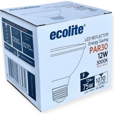 Ecolite LED PAR30 12W 3000K E27 (5'li Paket)
