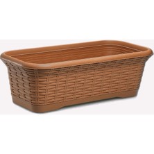 Üçsan Rattan Hasır Balkon Saksısı 55 cm (2'li Paket)