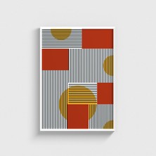 Domirus Geometrik Şekiller 2 Tablo Çerçeveli Poster Duvar Dekorasyonu