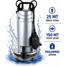 Optivex 1 Hp 0.75 Kw Dalgıç Su Motoru Yüksek Performanslı Paslanmaz Malzeme ile Güçlü Drenaj