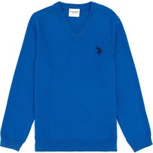 U.S. Polo Assn. Erkek Çocuk Kobalt Basic V Yaka Kazak 50294200-VR077