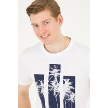 U.S. Polo Assn. Erkek Beyaz Bisiklet Yaka Tişört 50263397-VR013