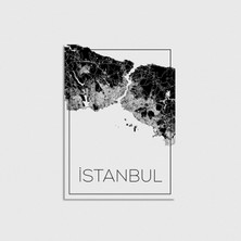Domirus Istanbul Şehir Haritası Poster Çerçevesiz Duvar Dekorasyonu